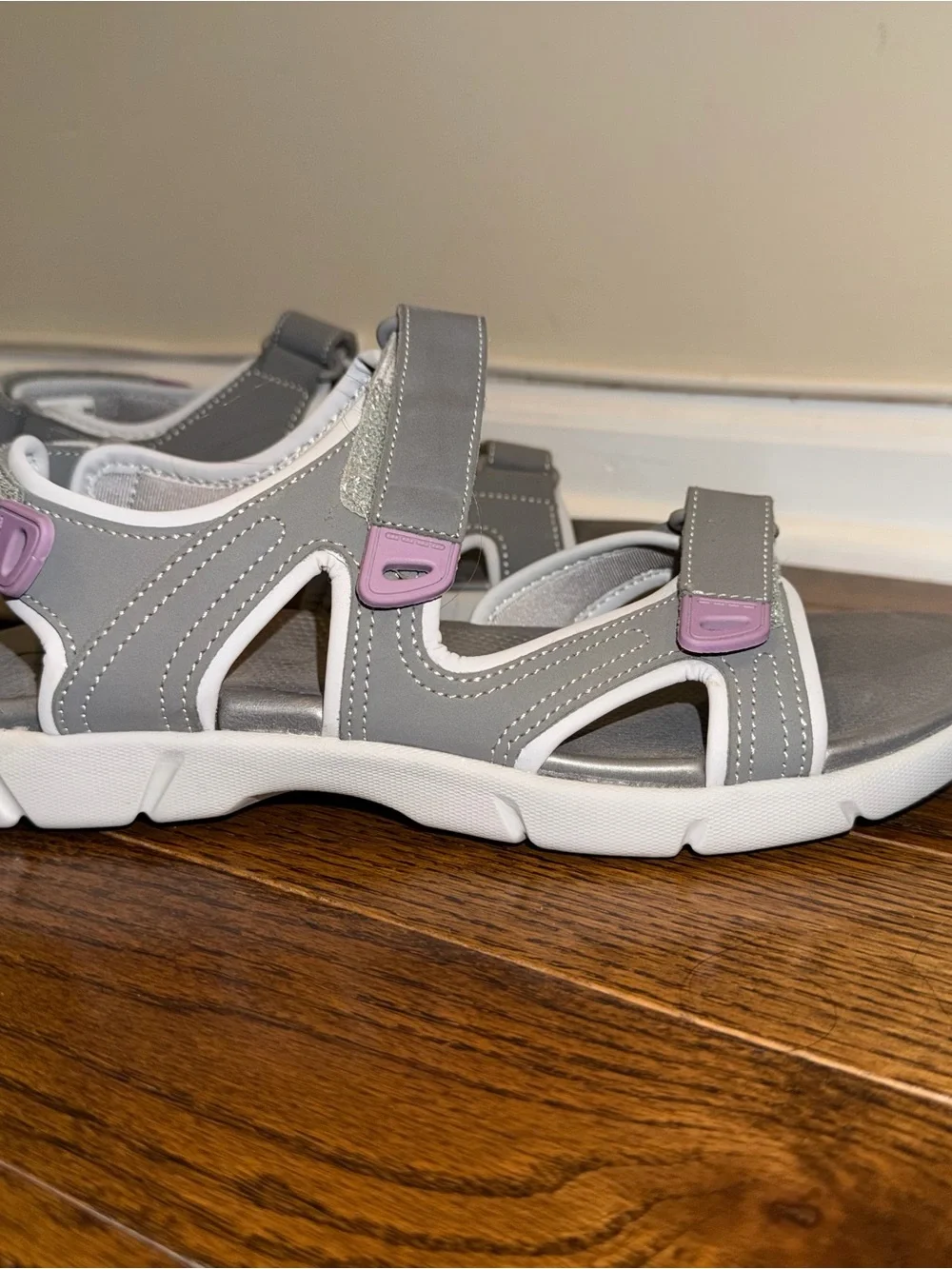 Khombu Women’s Gray and Pink Athletic Sandals